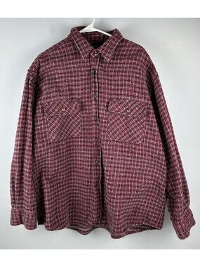 Vintage Five Brother Men's Xxl Flannel Plaid Button up 2x Red Blue White Sapko